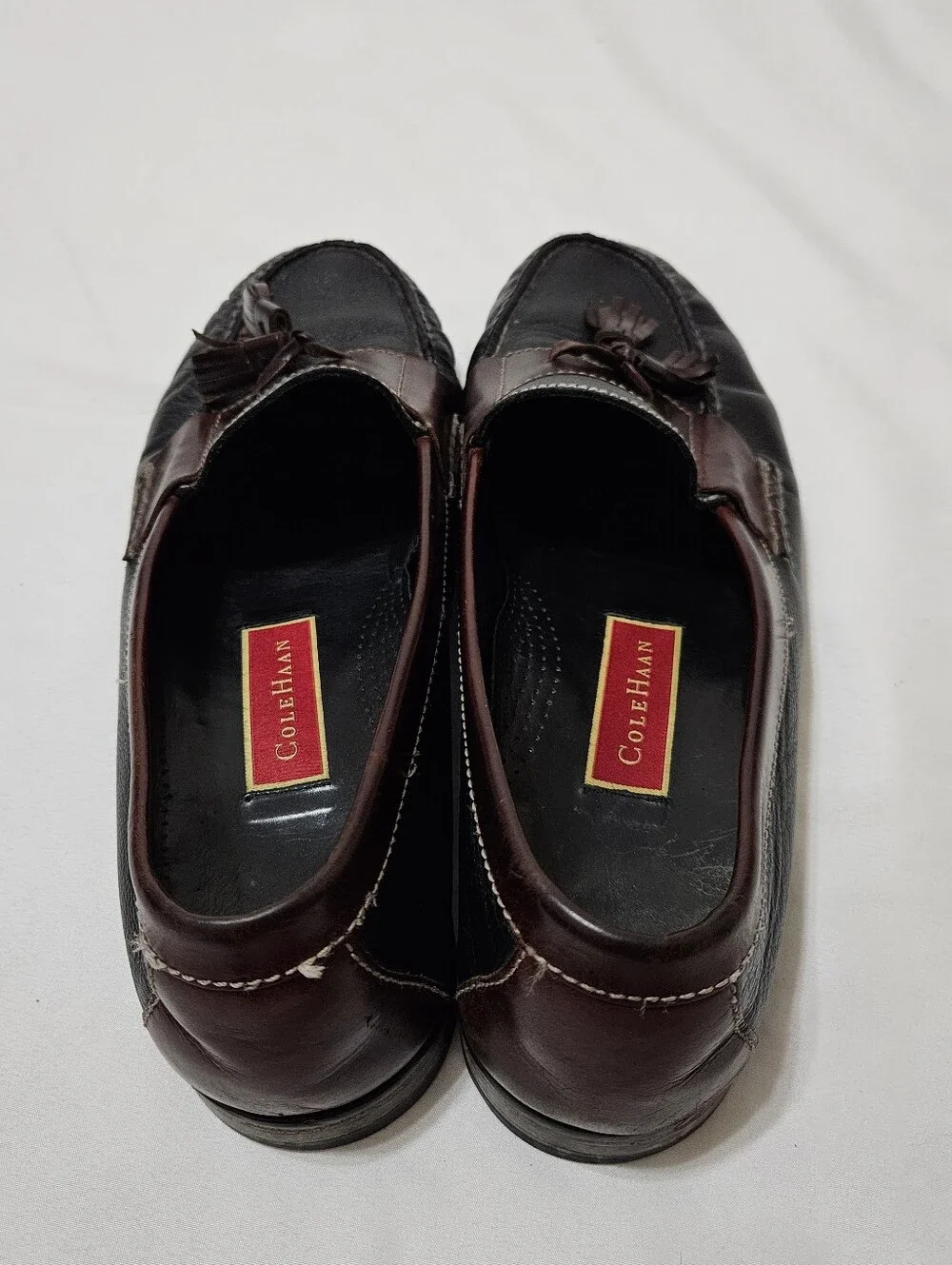 VTG Cole Haan Pinch Tassel Moc-Toe Loafers Men's Size 11.5 D Brown Leather